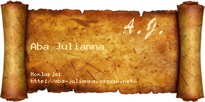 Aba Julianna névjegykártya